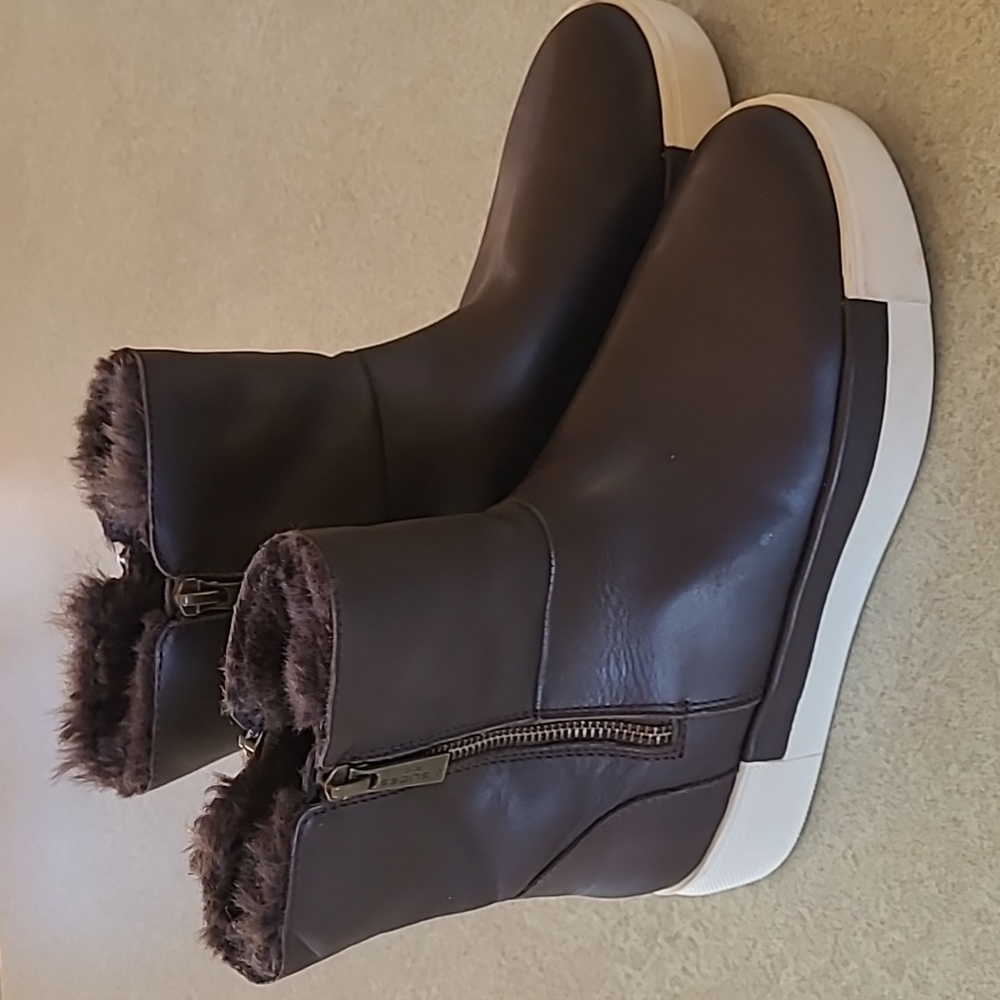J/Slides NYC dark brown leather boots 7M like new